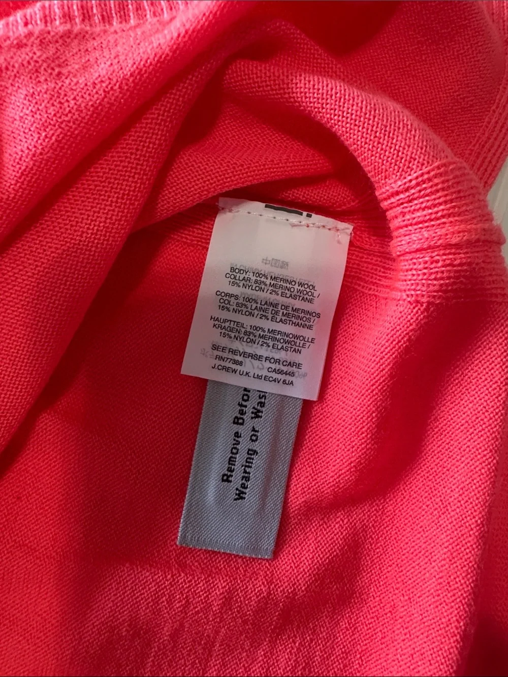 J.Crew 100% Merino Wool Tissue Turtleneck Sweater Coral Pink Medium